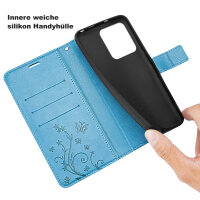 Handyhülle für Apple iPhone 16 Pro Max – Klapphülle Blume Blau