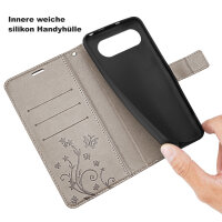 Hülle für Google Pixel 9 / 9 Pro Handy Tasche Handyhülle Schutzhülle Klapphülle Grau