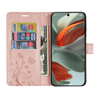 Hülle für Google Pixel 9 / 9 Pro Handy Tasche Handyhülle Schutzhülle Klapphülle Rosegold