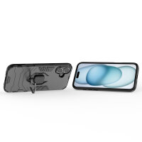 Handyhülle für Apple iPhone 16 – Ring Panzer Cover Schwarz