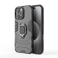 Handyhülle für Apple iPhone 16 Pro – Ring Panzer Cover Schwarz