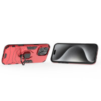 Handyhülle für Apple iPhone 16 Pro Max – Ring Panzer Cover Rot
