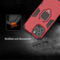 Handyhülle für Apple iPhone 16 Pro Max – Ring Panzer Cover Rot