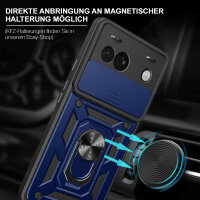 Outdoor Panzer Hülle Google Pixel 8A Handyhülle mit Kameraschutz Ringhalter Cover Blau