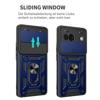 Outdoor Panzer Hülle Google Pixel 8A Handyhülle mit Kameraschutz Ringhalter Cover Blau