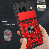 Outdoor Panzer Hülle Google Pixel 8A Handyhülle mit Kameraschutz Ringhalter Cover Rot