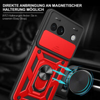 Outdoor Panzer Hülle Google Pixel 8A Handyhülle mit Kameraschutz Ringhalter Cover Rot