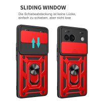 Outdoor Panzer Hülle Google Pixel 8A Handyhülle mit Kameraschutz Ringhalter Cover Rot
