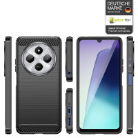 Xiaomi Redmi 14C Hülle Carbon Backcover Handyhülle Outdoor Stoßfeste Handy Tasche Schwarz