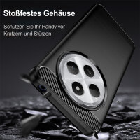 Xiaomi Redmi 14C Hülle Carbon Backcover Handyhülle Outdoor Stoßfeste Handy Tasche Schwarz