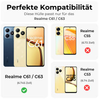 Klapphülle Realme C61 / C63 Handy Tasche Handyhülle Hülle Schutzhülle Flip Case Etui Schwarz