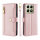 Handykette Xiaomi 14T Hülle mit Band Handyhülle Kartenfächer PU Leder Umhängetasche Rosa