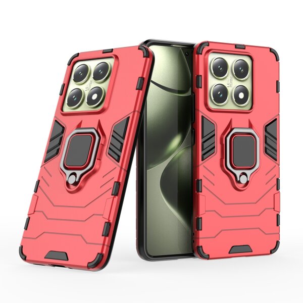 Hülle Xiaomi 14T Handyhülle Drehbar Ringhalter Magnet Bumper Case in Rot