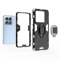 Hülle Xiaomi 14T Pro Handyhülle Drehbar Ringhalter Magnet Bumper Case in Schwarz