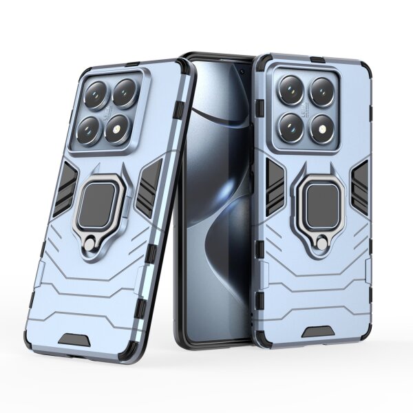 Hülle Xiaomi 14T Pro Handyhülle Drehbar Ringhalter Magnet Bumper Case in Türkis