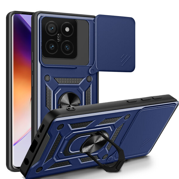 Outdoor Panzer Hülle Xiaomi 14T Handyhülle Kameraschutz Ringhalter in Blau