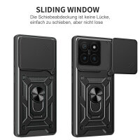 Outdoor Panzer Hülle Xiaomi 14T Handyhülle Kameraschutz Ringhalter in Schwarz