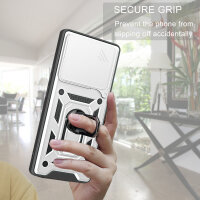 Outdoor Panzer Hülle Xiaomi 14T Handyhülle Kameraschutz Ringhalter in Silber