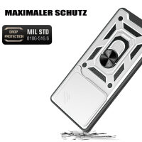 Outdoor Panzer Hülle Xiaomi 14T Pro Handyhülle Kameraschutz Ringhalter in Silber