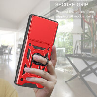 Outdoor Panzer Hülle Xiaomi 14T Pro Handyhülle Kameraschutz Ringhalter in Rot