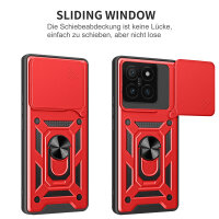 Outdoor Panzer Hülle Xiaomi 14T Pro Handyhülle Kameraschutz Ringhalter in Rot