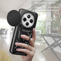 Outdoor Panzer Hülle Xiaomi Redmi 14C / Poco C75 Handyhülle Kameraschutz Ringhalter in Schwarz