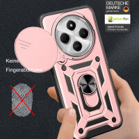 Outdoor Panzer Hülle Xiaomi Redmi 14C / Poco C75 Handyhülle Kameraschutz Ringhalter in Rosegold