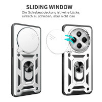 Outdoor Panzer Hülle Xiaomi Redmi 14C / Poco C75 Handyhülle Kameraschutz Ringhalter in Silber