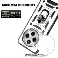 Outdoor Panzer Hülle Xiaomi Redmi 14C / Poco C75 Handyhülle Kameraschutz Ringhalter in Silber