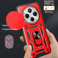 Outdoor Panzer Hülle Xiaomi Redmi 14C / Poco C75 Handyhülle Kameraschutz Ringhalter in Rot