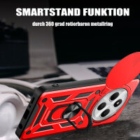 Outdoor Panzer Hülle Xiaomi Redmi 14C / Poco C75 Handyhülle Kameraschutz Ringhalter in Rot