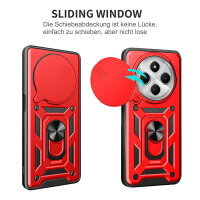 Outdoor Panzer Hülle Xiaomi Redmi 14C / Poco C75 Handyhülle Kameraschutz Ringhalter in Rot