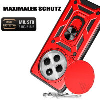 Outdoor Panzer Hülle Xiaomi Redmi 14C / Poco C75 Handyhülle Kameraschutz Ringhalter in Rot