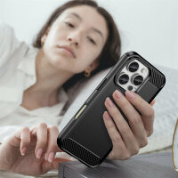 SPARSET Carbon Hülle + 2x 9H Panzerfolie für iPhone 16 Pro Max