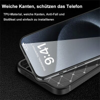 SPARSET Carbon Hülle + 2× 9H Panzerfolie für Apple iPhone 16 Plus