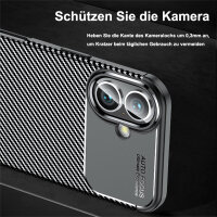 SPARSET Carbon Hülle + 2× 9H Panzerfolie für Apple iPhone 16 Plus