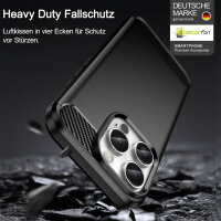 SPARSET Carbon Hülle + 2× 9H Panzerfolie für Apple iPhone 16 Pro