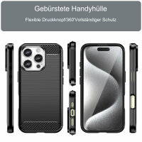 SPARSET Carbon Hülle + 2× 9H Panzerfolie für Apple iPhone 16 Pro