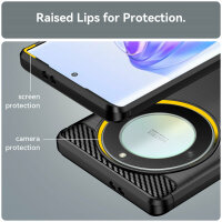 SPARSET Carbon Hülle + 2x 9H Panzerfolie für Honor Magic 5 Lite 5G, Schutz Outdoor Case Cover