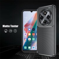 SPARSET Carbon Hülle + 2x 9H Panzerfolie für Xiaomi Redmi 14C / Poco C75, Schutz Outdoor Case Cover