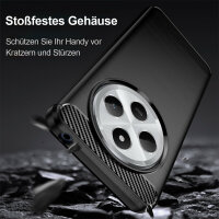 SPARSET Carbon Hülle + 2x 9H Panzerfolie für Xiaomi Redmi 14C, Schutz Outdoor Case Cover