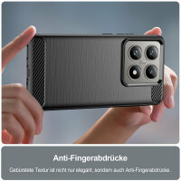 SPARSET Carbon Hülle + 2x 9H Panzerfolie für Xiaomi 14T, Schutz Outdoor Case Cover