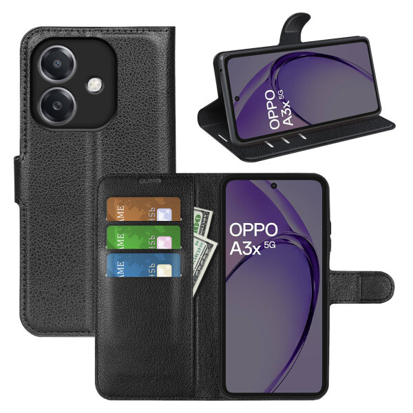 Hülle für Oppo A40 / A3x 5G Handyhülle Klapphülle mit [Standfunktion][Kartenfächer]