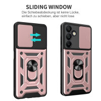 Outdoor Panzer Hülle für Samsung Galaxy S24 FE mit Kameraschutz Ringhalter Bumper in Rosegold