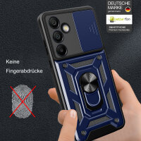 Outdoor Panzer Hülle für Samsung Galaxy S24 FE mit Kameraschutz Ringhalter Bumper in Blau