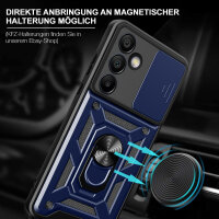 Outdoor Panzer Hülle für Samsung Galaxy S24 FE mit Kameraschutz Ringhalter Bumper in Blau