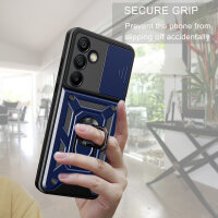 Outdoor Panzer Hülle für Samsung Galaxy S24 FE mit Kameraschutz Ringhalter Bumper in Blau