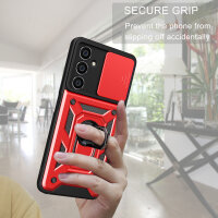 Outdoor Panzer Hülle für Samsung Galaxy A16 mit Kameraschutz Ringhalter Bumper in Rot