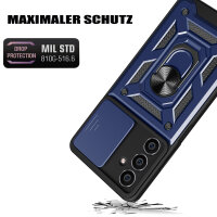 Outdoor Panzer Hülle für Samsung Galaxy A16 mit Kameraschutz Ringhalter Bumper in Blau