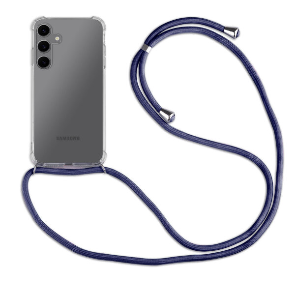 Handykette für Samsung S24 FE Handyhülle mit Band Hülle Galaxy S24 FE in Blau